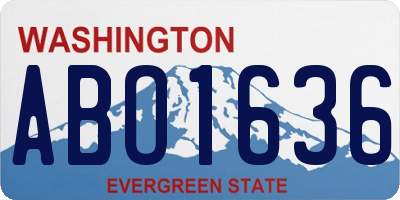 WA license plate ABO1636