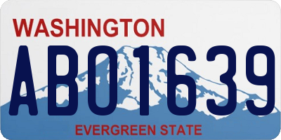 WA license plate ABO1639
