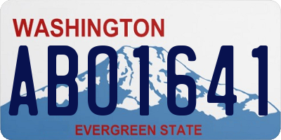 WA license plate ABO1641