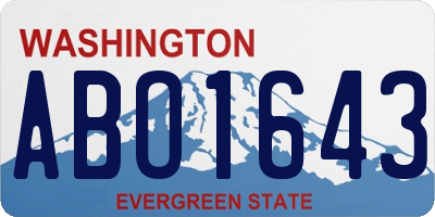 WA license plate ABO1643