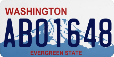 WA license plate ABO1648