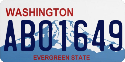 WA license plate ABO1649
