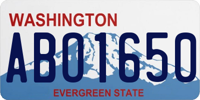 WA license plate ABO1650