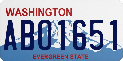 WA license plate ABO1651