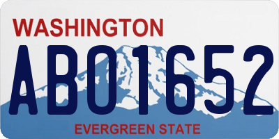 WA license plate ABO1652