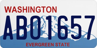 WA license plate ABO1657