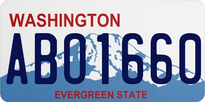 WA license plate ABO1660