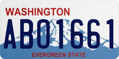 WA license plate ABO1661