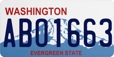 WA license plate ABO1663