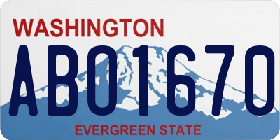 WA license plate ABO1670