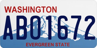 WA license plate ABO1672