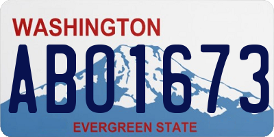 WA license plate ABO1673