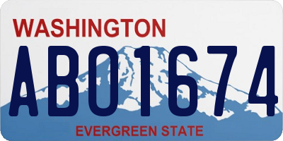 WA license plate ABO1674
