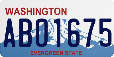 WA license plate ABO1675