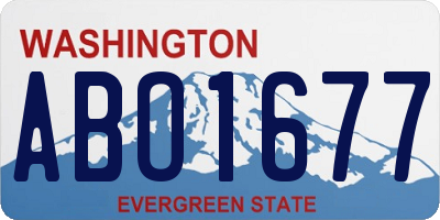 WA license plate ABO1677