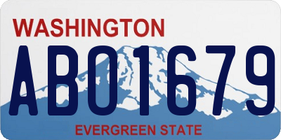 WA license plate ABO1679