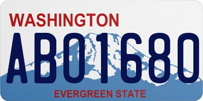 WA license plate ABO1680