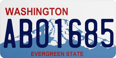 WA license plate ABO1685