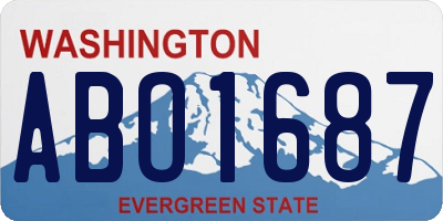WA license plate ABO1687