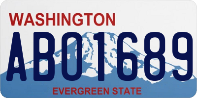 WA license plate ABO1689