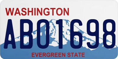 WA license plate ABO1698