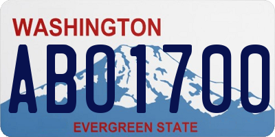 WA license plate ABO1700