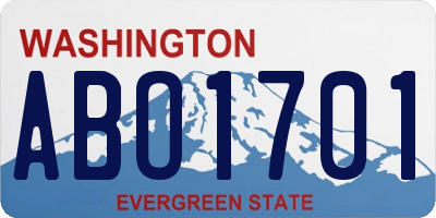 WA license plate ABO1701