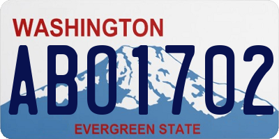 WA license plate ABO1702
