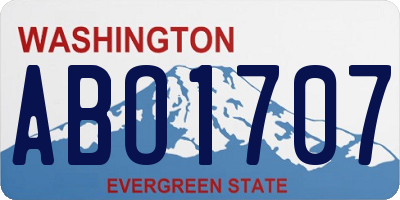 WA license plate ABO1707