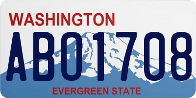 WA license plate ABO1708