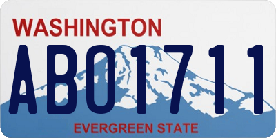 WA license plate ABO1711