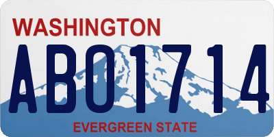 WA license plate ABO1714