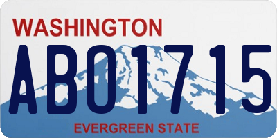 WA license plate ABO1715