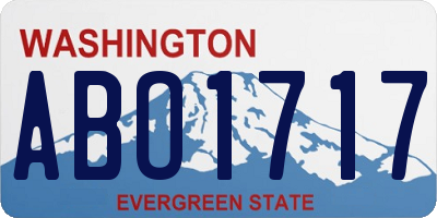 WA license plate ABO1717