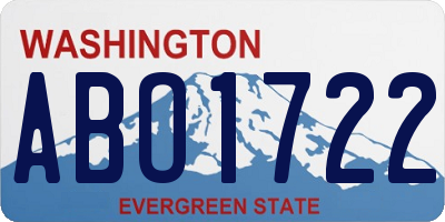 WA license plate ABO1722