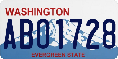 WA license plate ABO1728