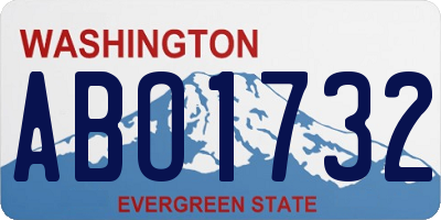 WA license plate ABO1732