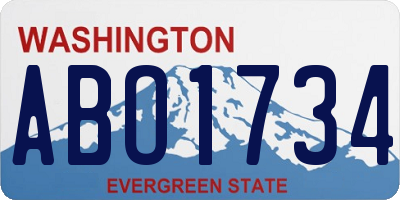 WA license plate ABO1734
