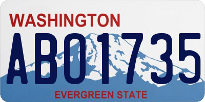 WA license plate ABO1735