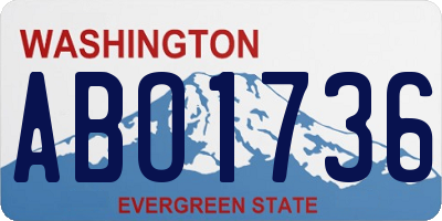 WA license plate ABO1736