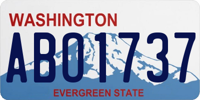 WA license plate ABO1737