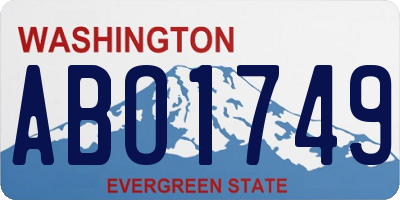 WA license plate ABO1749