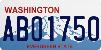 WA license plate ABO1750