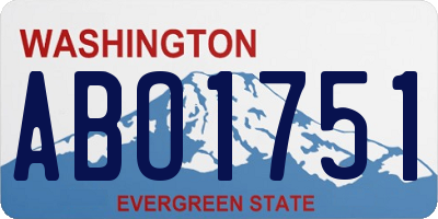 WA license plate ABO1751