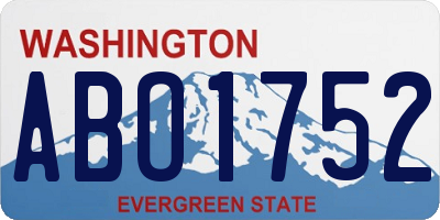 WA license plate ABO1752