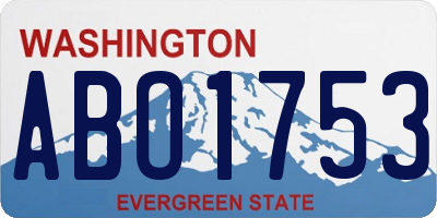 WA license plate ABO1753