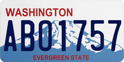 WA license plate ABO1757