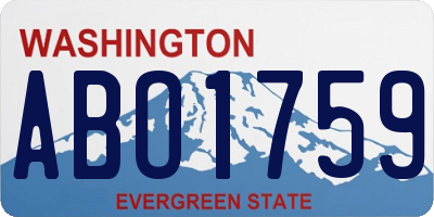 WA license plate ABO1759