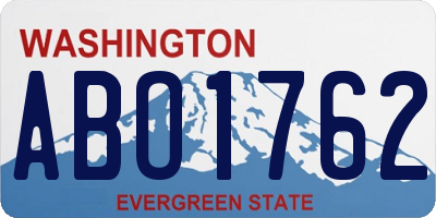 WA license plate ABO1762