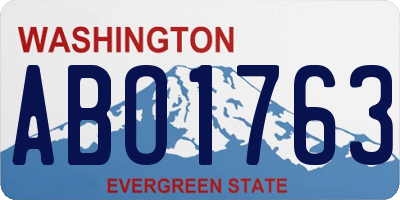 WA license plate ABO1763